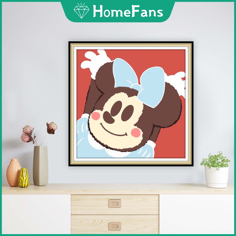 Bộ Tranh Đính Đá 5D Tự Làm 30x30cm / 40x40cm / 50x50cm Hình Disney Đáng Yêu Trang Trí Nhà Cửa