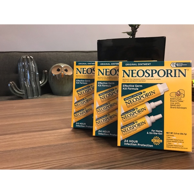Thuốc mỡ Neosporin 100%usa Bao gồm 3 tuyp :1 tuýp 28,3g+ 2 tuýp 14,2g
