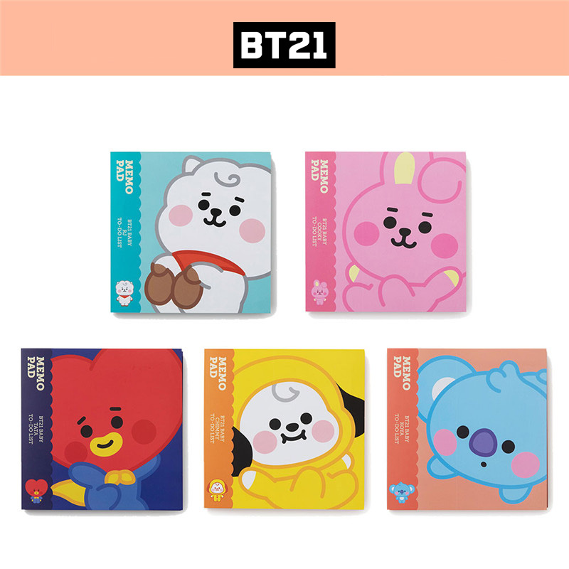 Tập giấy ghi chú có thể dán họa tiết BT21 BTS hoạt hình dễ thương kháng nước