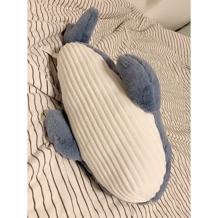 Gấu bông cá voi kì lân lông xù sừng lấp lánh thú nhồi bông cá voi 1 sừng kích thước 60/90/120cm