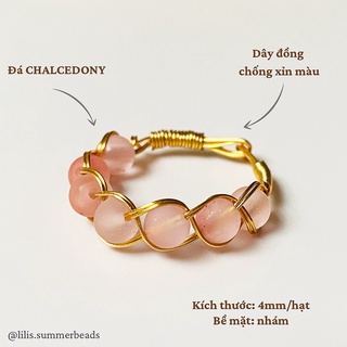 Nhẫn đá CHALCEDONY handmade LILI CHALCEDONY STONE RING - LILI'S SUMMER BEADS
