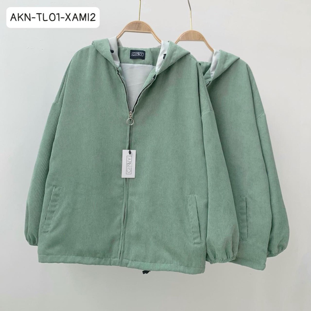 Áo Khoác Nhung Tăm Ulzzang 2 Lớp | Có Mũ | Form Rộng | GinHouse shop