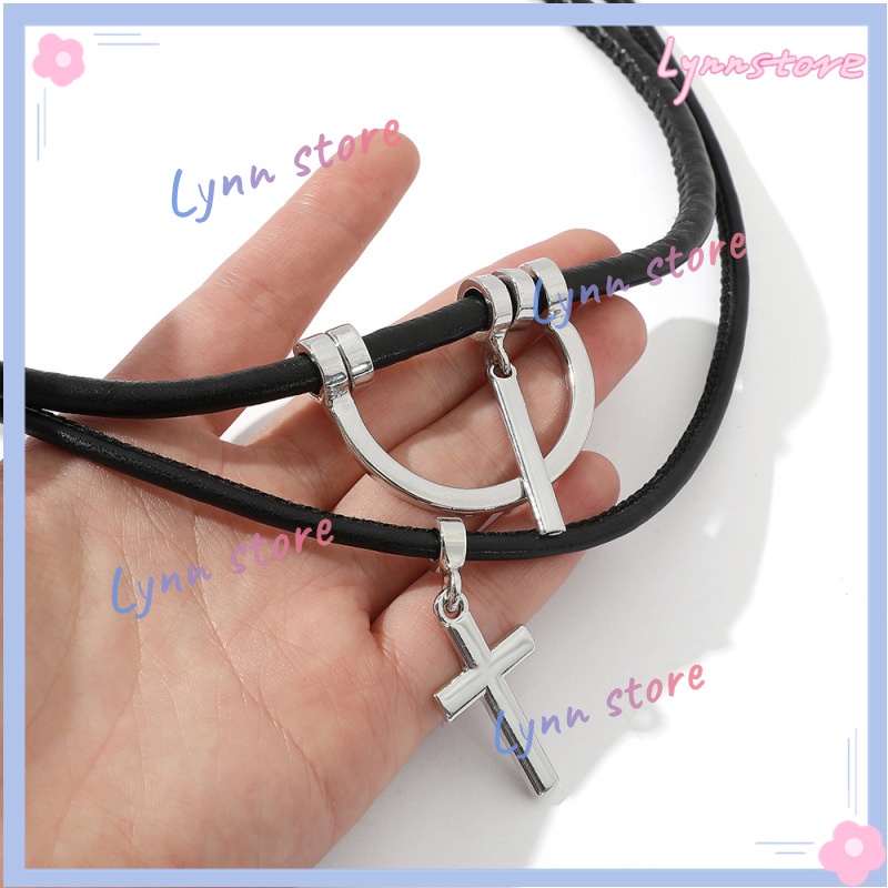 Vòng Cổ Choker Da Nhiều Lớp Mặt Thánh Giá Phong Cách Anime Tokyo Revengers Keisuke Baji Punk Cho Nam Và Nữ