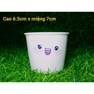 Chậu sứ trắng Decal