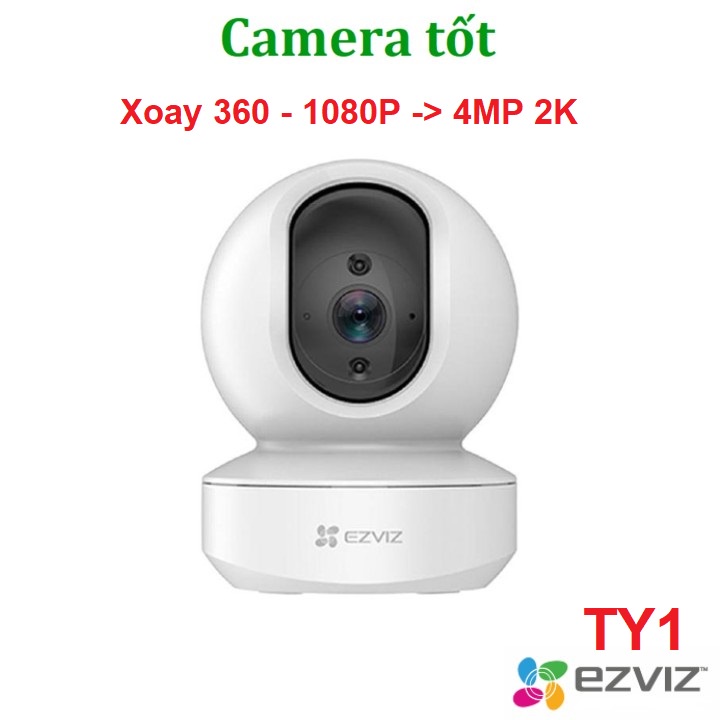 Camera EZVIZ TY1 1080P / 4MP 2K Siêu Nét - Xoay 360 độ - Đàm thoại 2 chiều