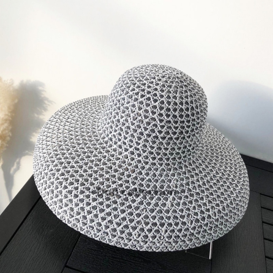 [NowShip2h] Nón Cói (Mũ Cói) Lồng Đèn Dáng Hepbum Lưới Vành Rộng Giữ Form Chống Nắng Đi Biển - Mã NC030