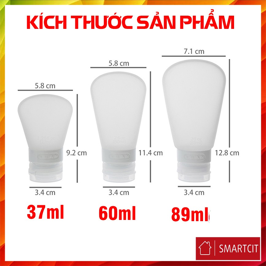 Lọ Chiết Dầu Gội sữa tắm kem Mỹ Phẩm Du Lịch Silicon Hiệu KEAN