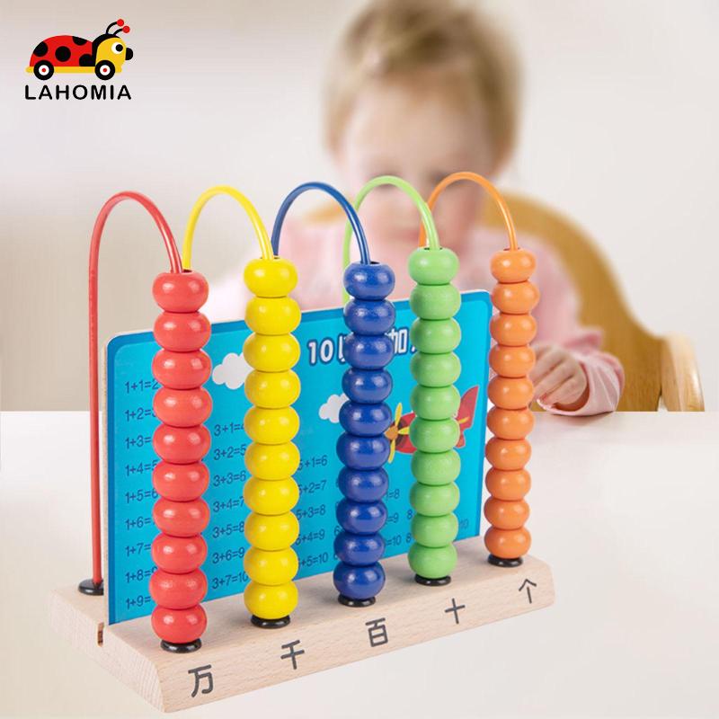 LAHOMIA Hộp bàn tính toán đồ chơi 5 que đếm bằng gỗ vui nhộn dành cho trẻ 5 tuổi