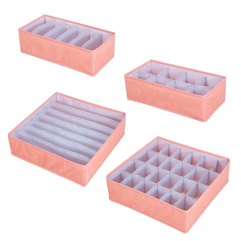 Set 4 Hộp Đựng Đồ Lót / Vớ Có Thể Gấp Gọn Tiện Dụng Cho Gia Đình