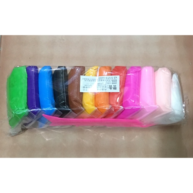 Soft clay combo 3 bịch 12 mầu nguyên liệu làm slime , đặt nặn siêu nhẹ ...