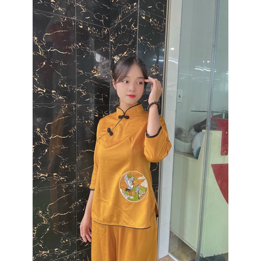 Đồ Lam Đi Chùa #Mẫu Sẫm Ngọc Bội# Quần Áo Nữ