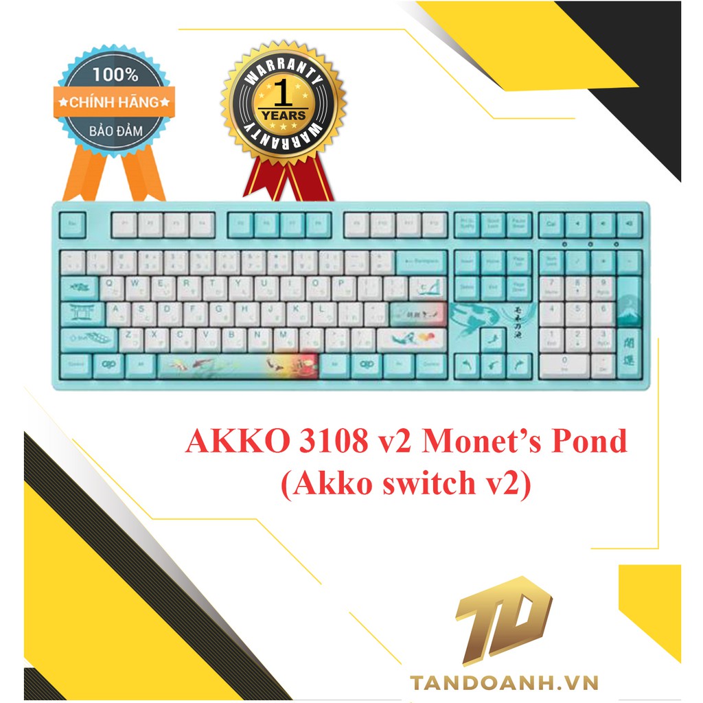 [Mã SKAMA07 giảm 8% đơn 250k]Bàn phím cơ AKKO 3108 v2 Monet’s Pond (Akko switch v2) - 104 phím