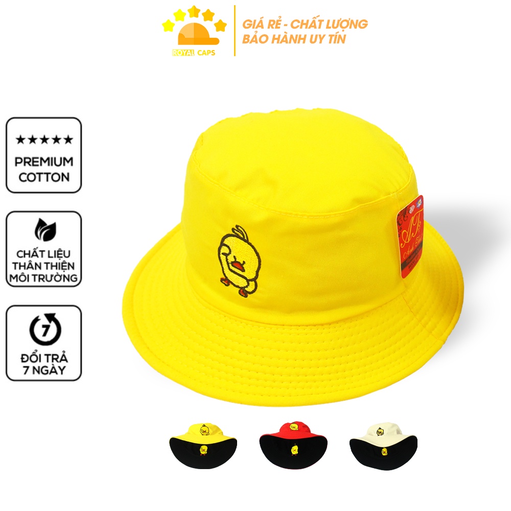 Mũ Bucket Nón Bucket Tai Bèo Nam Nữ 2 Mặt Vịt Vàng Vải Kaki Unisex - Royal Caps