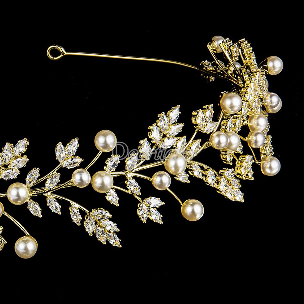 Băng Đô Cài Tóc Hình Lá Phong Thời Trang Cho Cô Dâu