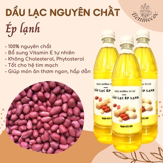 Dầu lạc nguyên chất, dầu lạc ép lạnh tốt cho sức khoẻ chế biến thực phẩm chai 1 lít