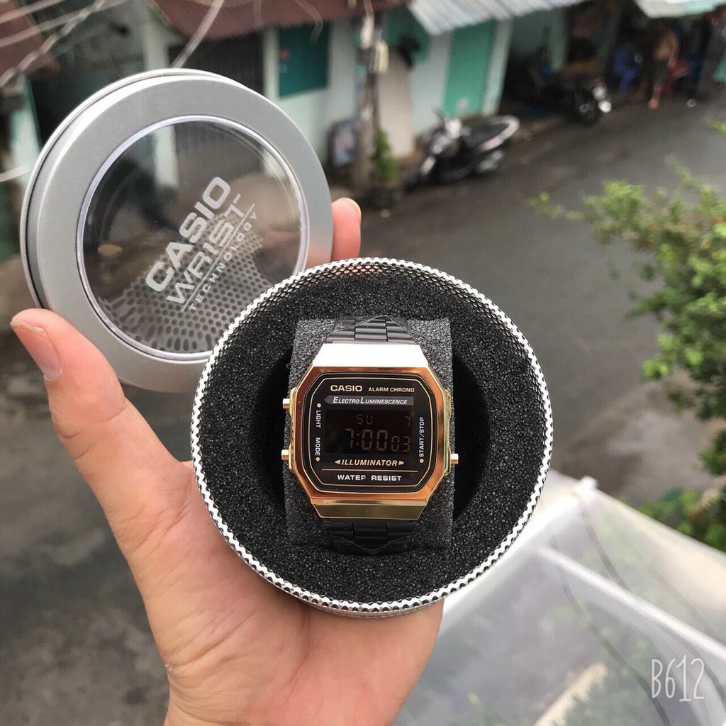Đồng hồ điện tử nam nữ 💖𝑭𝑹𝑬𝑬𝑺𝑯𝑰𝑷💖 dây thép không gỉ Casio A168 vintage - Full box thiếc chính hãng | BigBuy360 - bigbuy360.vn
