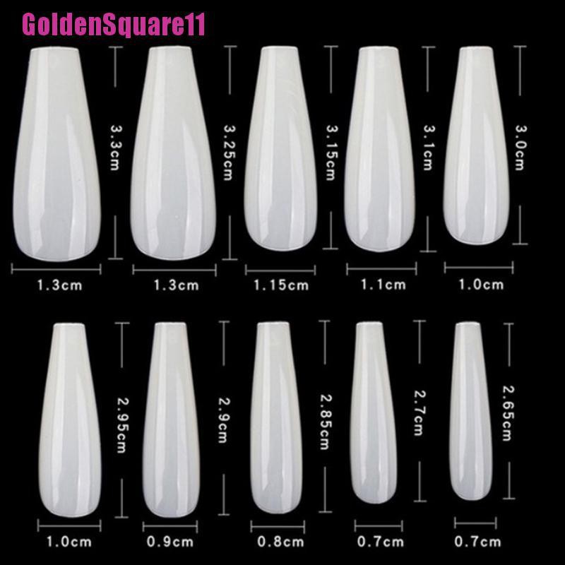 Túi 600 Móng Tay Giả Ballerina Màu Trắng / Đen Tự Nhiên