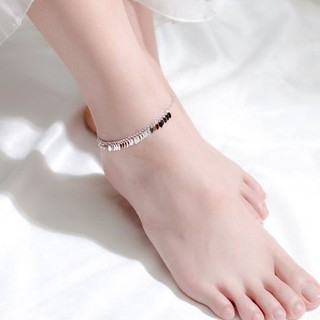Lắc chân tua rua mix nơ cá tính Lymlym Silver bạc 925 cao cấp