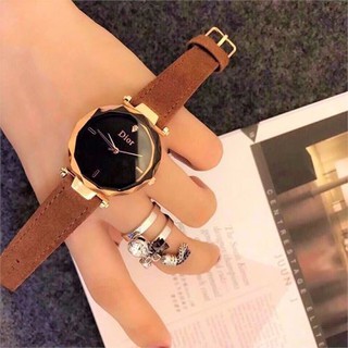 [SHOPE TRỢ GIÁ] Đồng Hồ Nữ Dây Da Xanh - Nâu