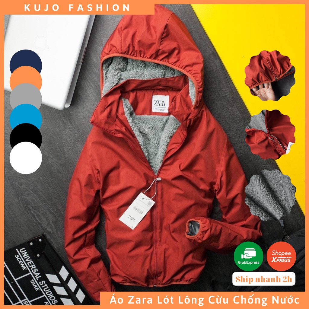 Áo Gió Zara Lót Lông Cừu Chống Nước Vải Format Xuất Dư