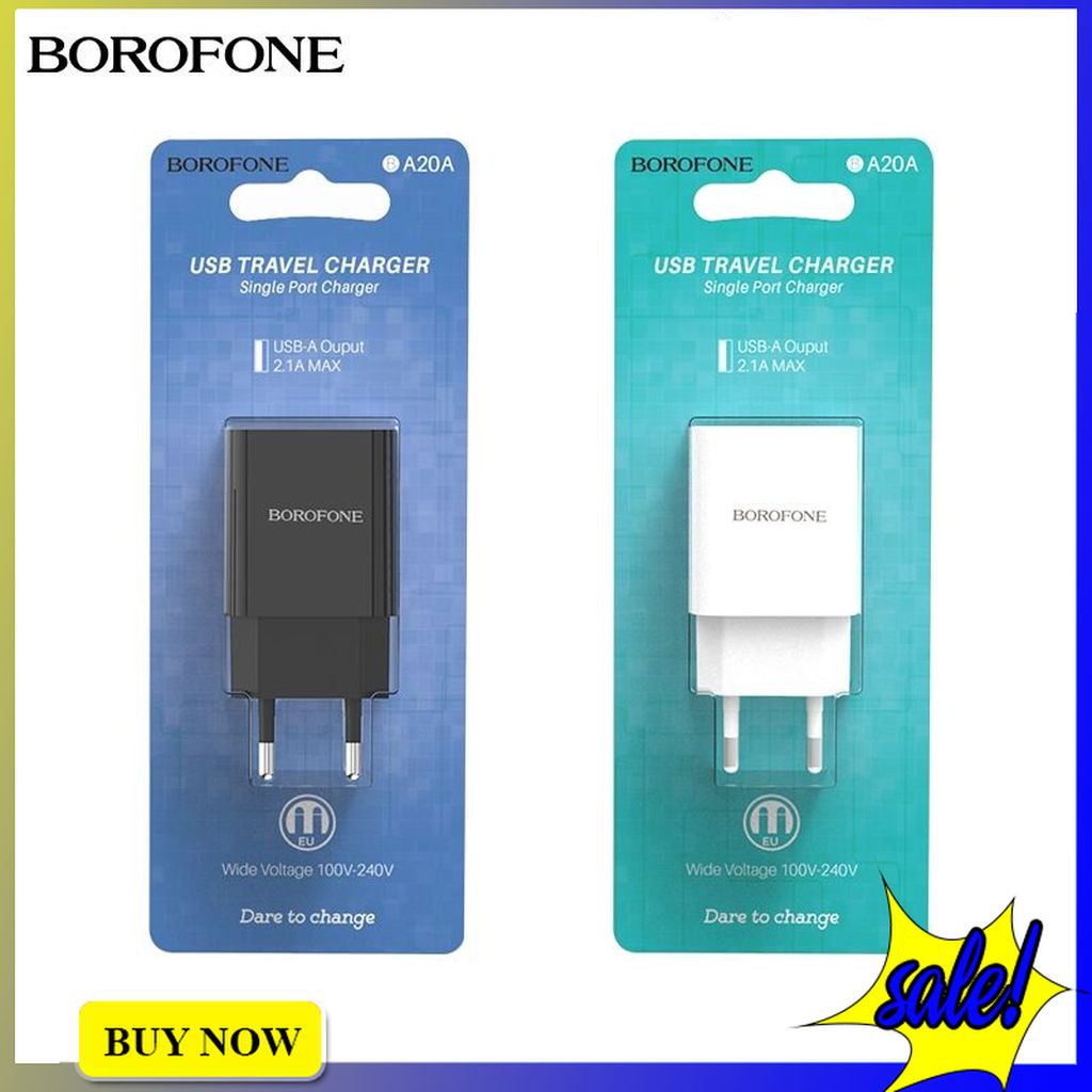 Cốc Sạc Nhanh 1 Cổng Ra USB Borofone BA20A Bảo Hành 12 Tháng