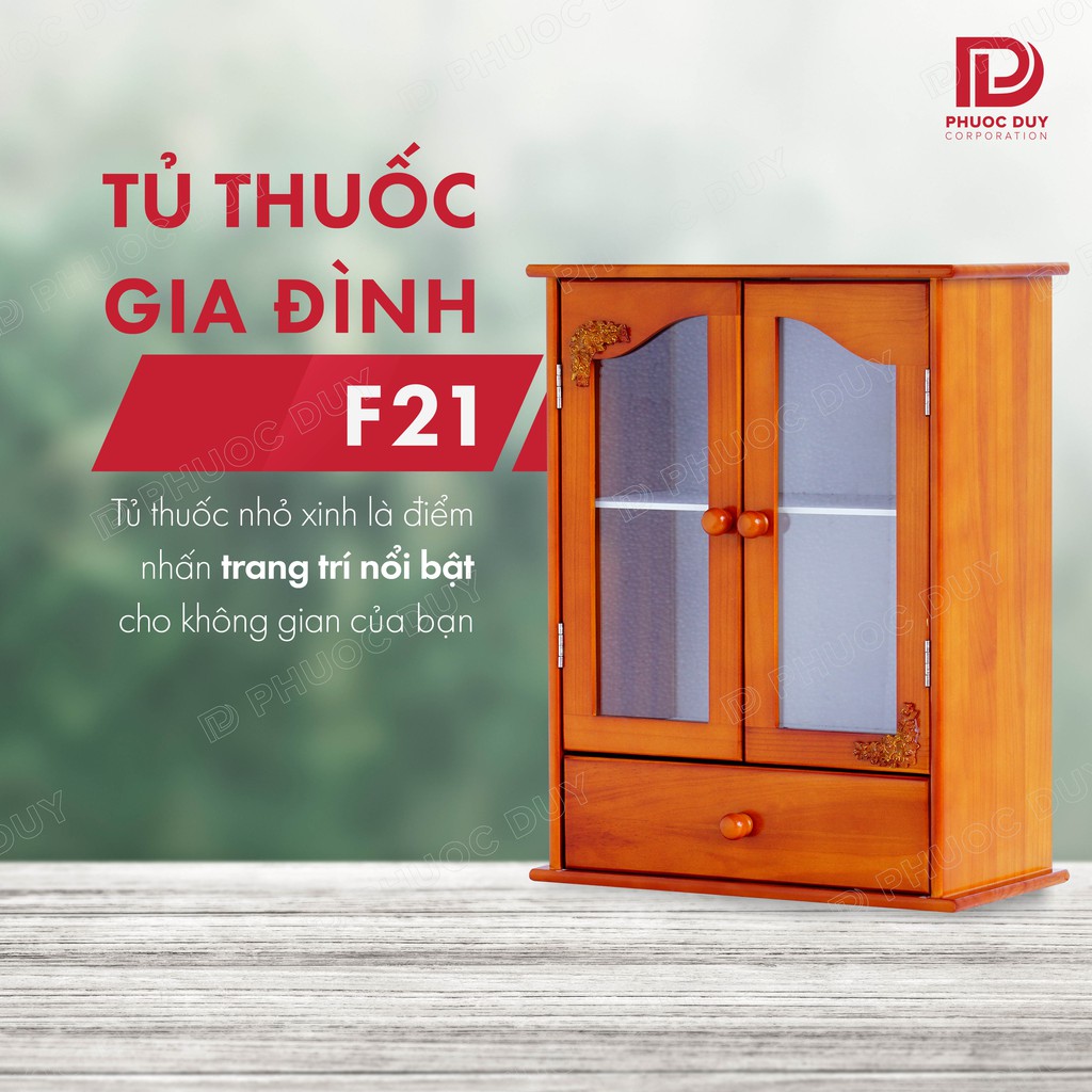 Tủ thuốc - Tủ y tế gia đình gỗ tự nhiên F21