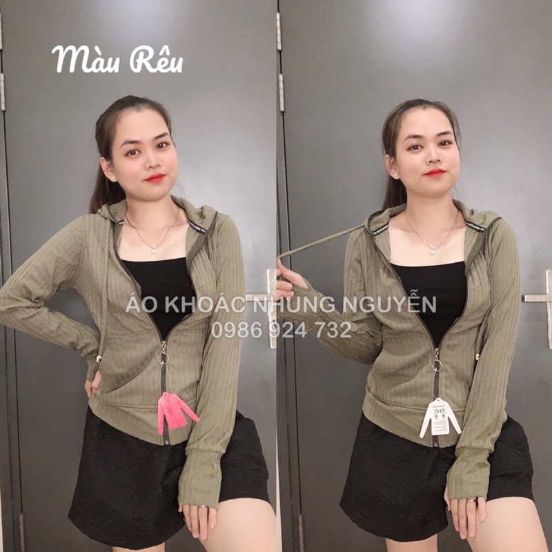 Áo khoác nữ chống nắng thun gân, co giãn, mát lạnh, 6 túi khóa kéo NT CLoset - AK015