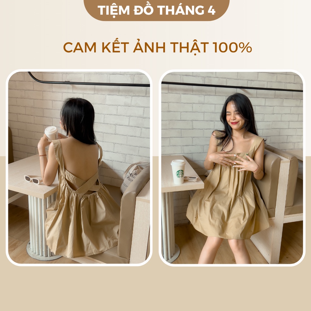 Đầm Babydoll 2 Dây TIỆM ĐỒ THÁNG 4 Váy Hở Lưng 2 Dây Bản To Đi Chơi Đi Biển  YIKO DRESS  alohashop91