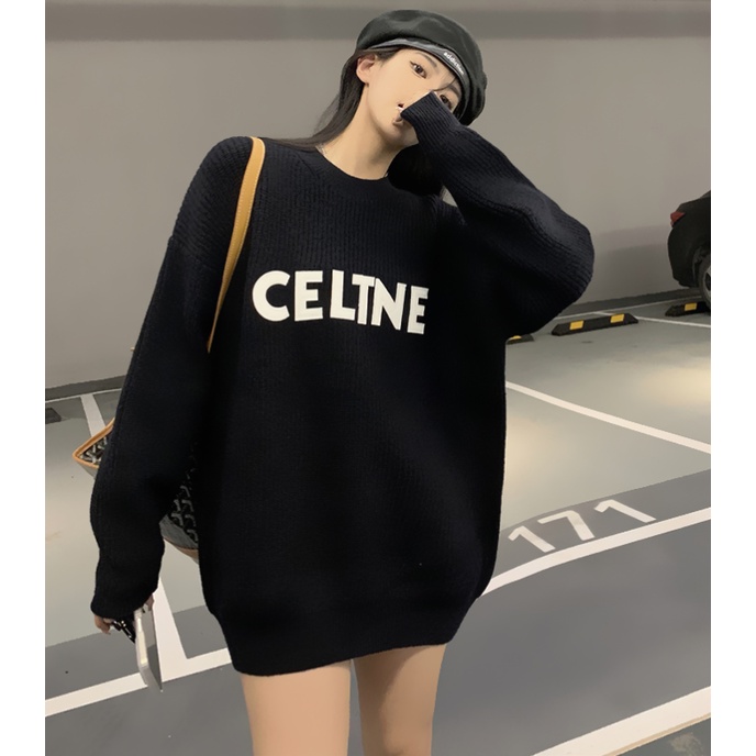 Áo sweater tay dài cổ tròn phong cách Hàn Quốc cho nữ