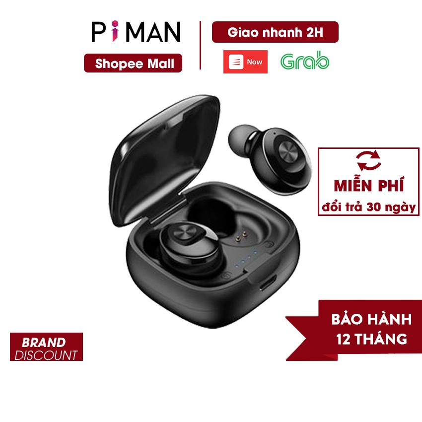 Tai nghe bluetooth không dây 5.0 gaming đàm thoại mini chống nước IPX5 hiển thị đèn LED phần trăm pin Piman P16