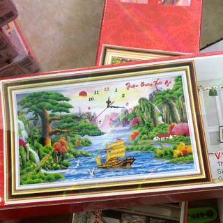 Tranh đính đá đồng hồ thuận buồn xuôi gió