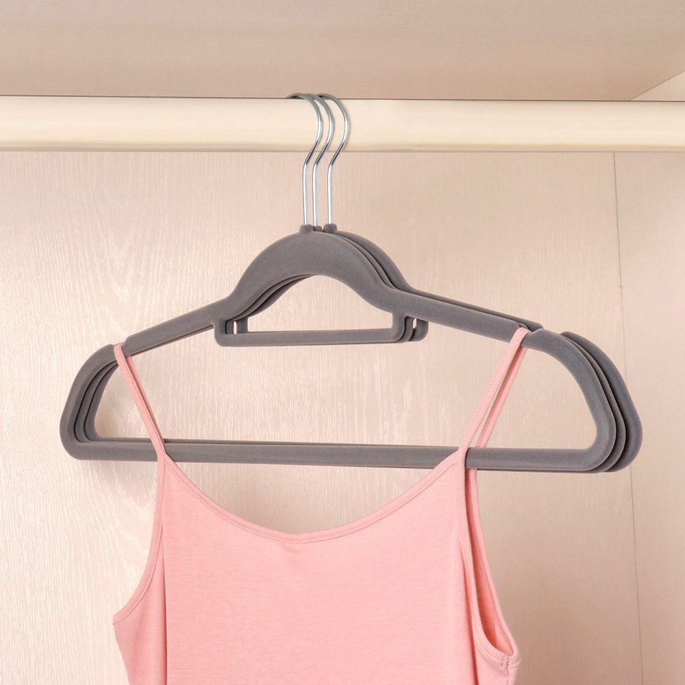 Móc Phơi Quần Áo Bằng Vải Nhung Chống Trượt Tiết Kiệm Không Gian