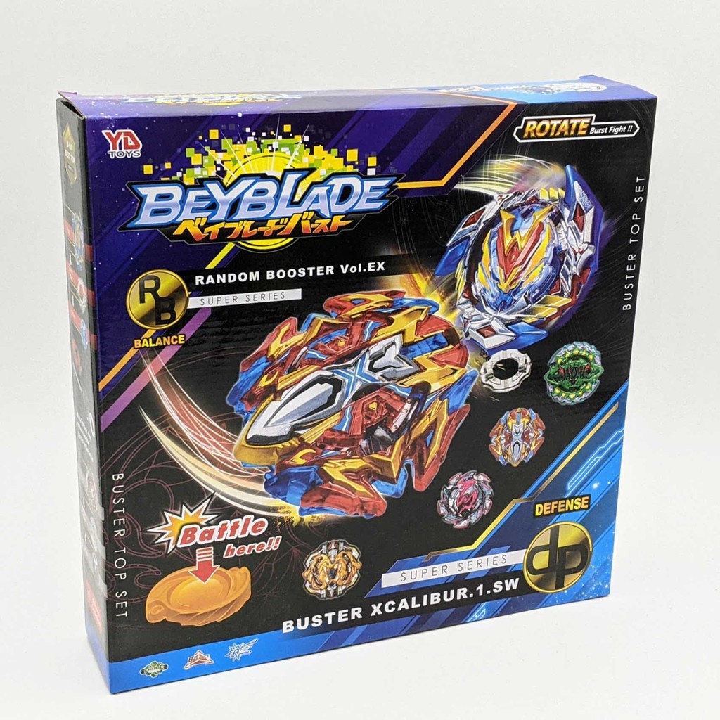 Bộ 4 Con quay BeyBlade + 2 Tay phóng + Sàn đấu - Con quay vòng xoay thần tốc