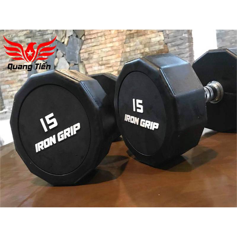 Tạ tay bọc cao su Iron Grip 15 kg (1 chiếc)