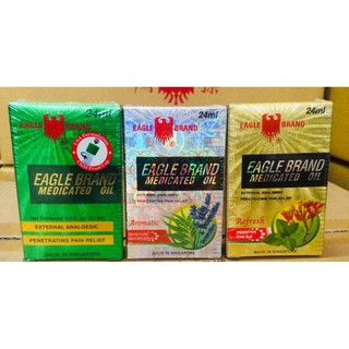 [USA] Dầu Gió Eagle Brand Medicated Oil (Con Ó) 24ml 2 nắp Xanh, Vàng, Trắng - Nội địa Mỹ