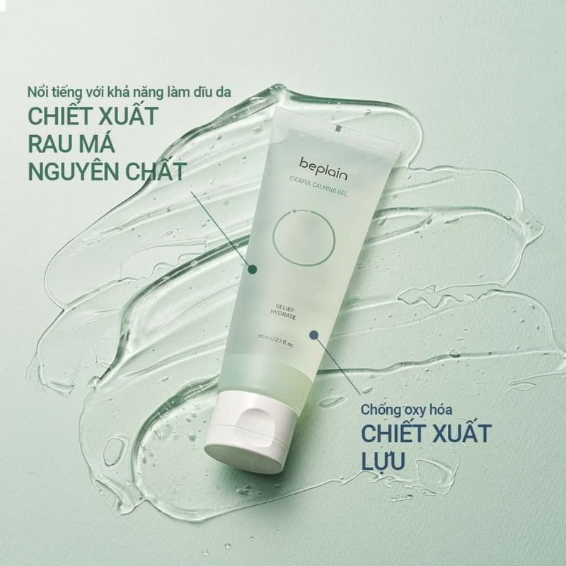 Gel dưỡng ẩm Beplain với chiết xuất rau má phục hồi làn da 80ml