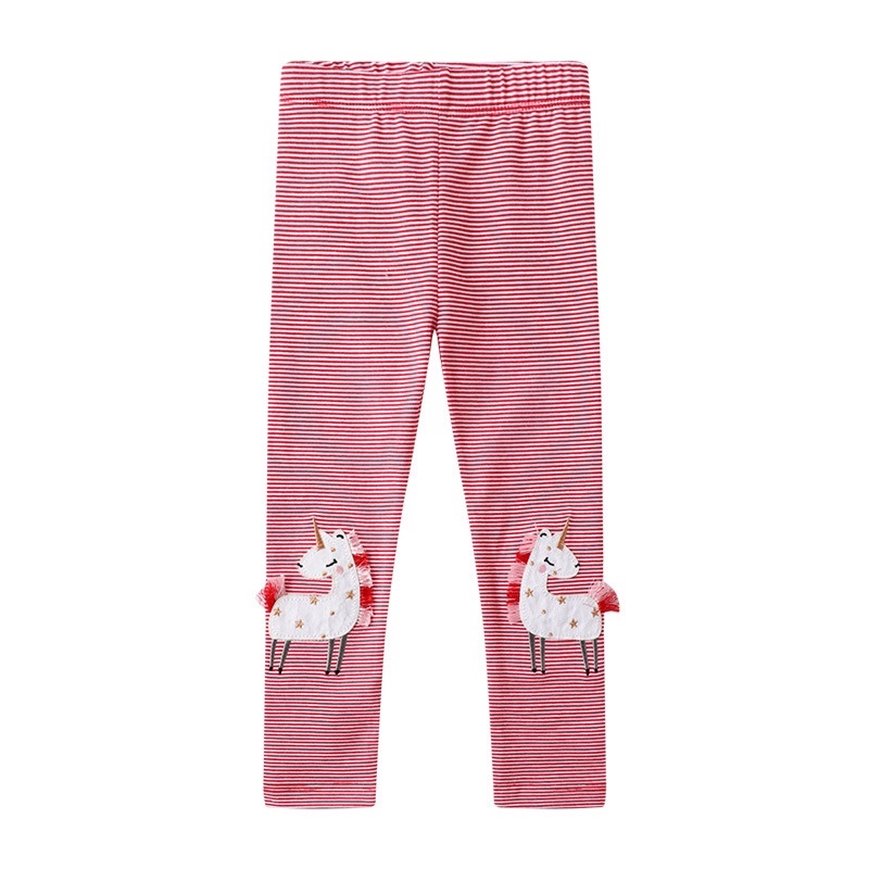 Quần Legging Mỏng Họa Tiết Kỳ Lân Hoạt Hình Cho Bé Gái 1-8 Tuổi