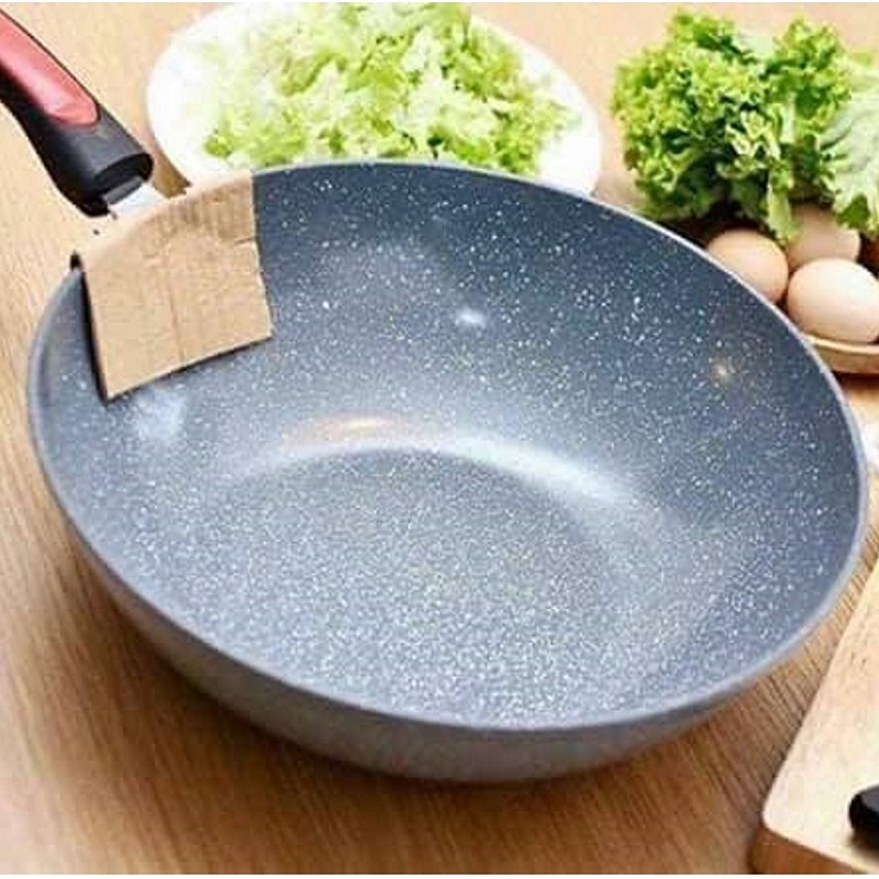 Chảo Đá Chống Dính Sâu Lòng Đường Kính 32cm Dùng Để Chiên Rán Xào Trên Mọi Loại Bếp