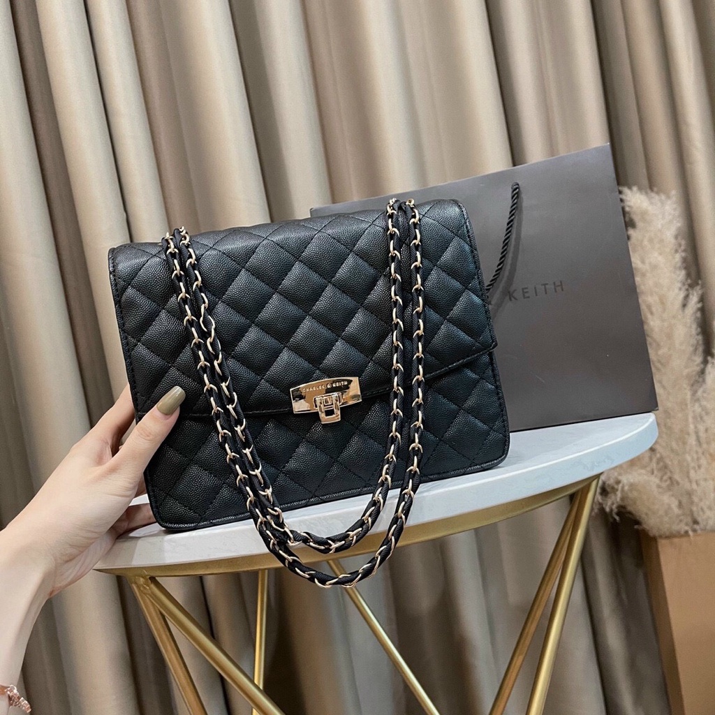 Túi cnk da hạt Túi xách ck ô trám size 24 - ZENI.STORE