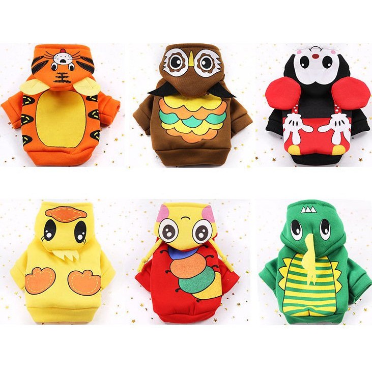 Áo Cho Chó Mèo Thú Cưng Hoodie Nỉ Hình Thú