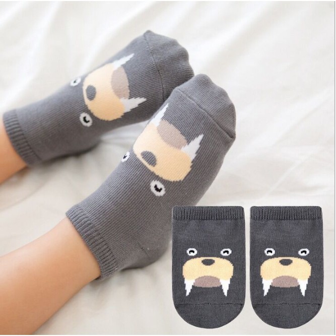 [Giá hot] Combo 5 đôi tất chống trơn trượt Kid socks cổ ngắn tất hình thù ngộ nghĩnh chống trượt