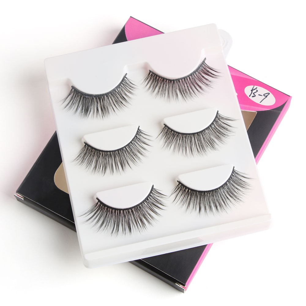 Set 3 cặp lông mi giả MAGEFY thủ công 3D mềm sợi tơ và có độ cong sẵn giúp trông tự nhiên