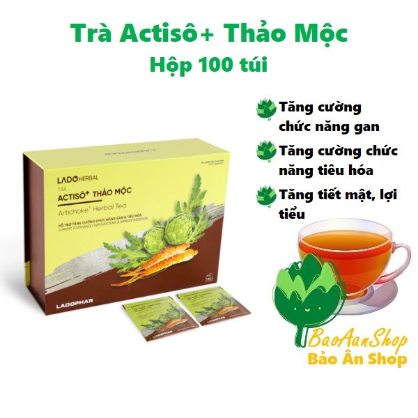 Trà Actisô+ Thảo Mộc giúp ăn ngon ngủ ngon - Hộp 100 Túi Lọc