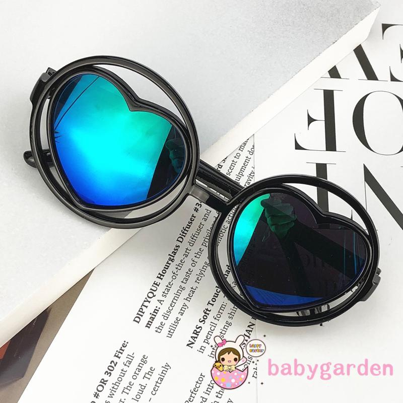 Kính râm gọng hình trái tim phản quang cho bé từ 0 - 8 tuổi