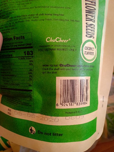 Một Thùng Lớn 64 gói tẩm gia vị( vị dừa) Chacheer 130g