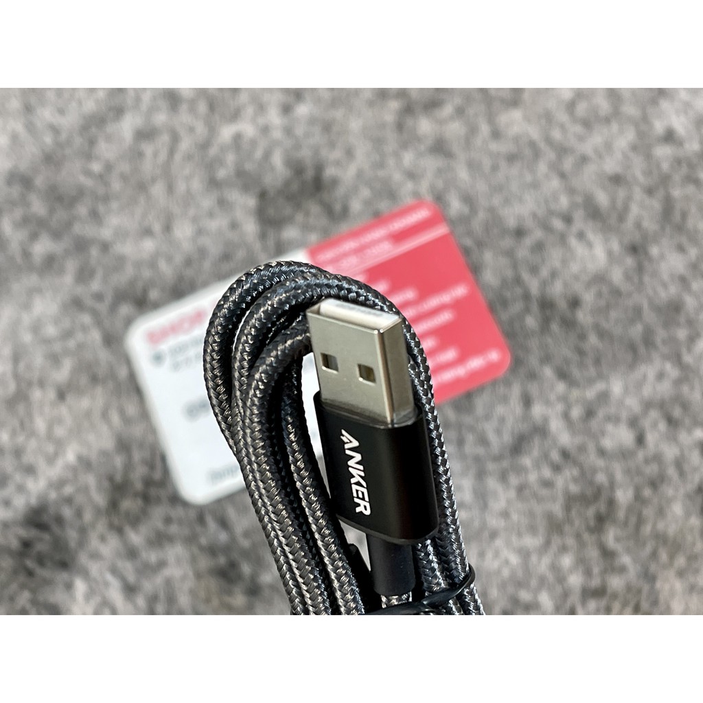 Cáp siêu bền bọc dù Anker USB-A to USB-C model B8173 dài 0.9m