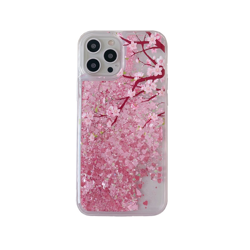 Ốp Điện Thoại Dẻo Trong Suốt Họa Tiết Hoa Đào Xinh Xắn Cho iPhone 13 Pro MAX 12 11 Pro MAX XS MAX XR X 7+8 Plus