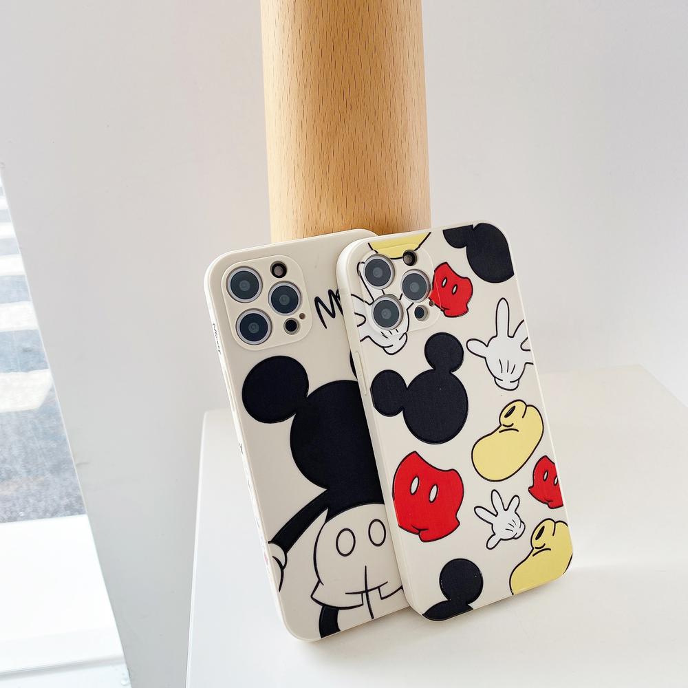 iPhone 12 Mini 11 Pro Max  XS Max XR 7 8 6 6S Plus Full Cover Lens Protector Case Mickey and Minnie Case for iPhone12 Shockproof Case