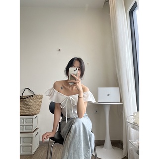 𝐁𝐀𝐁𝐘 𝐓𝐎𝐏 | 𝐦𝐢𝐫.𝐛𝐲𝐡𝐢 | Áo trễ vai baby linen