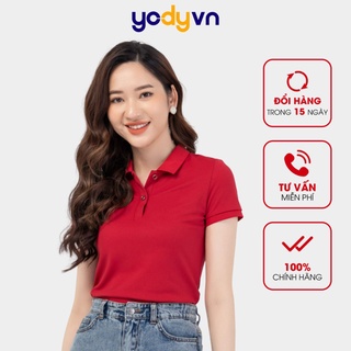 Áo thun Polo Yody phông nữ chất liệu cafe bo trơn thấm hút mềm mịn APN4388